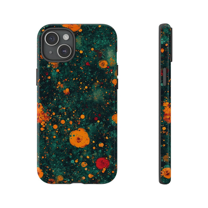 Abstracte Oranje en Teal Bellenpatroon