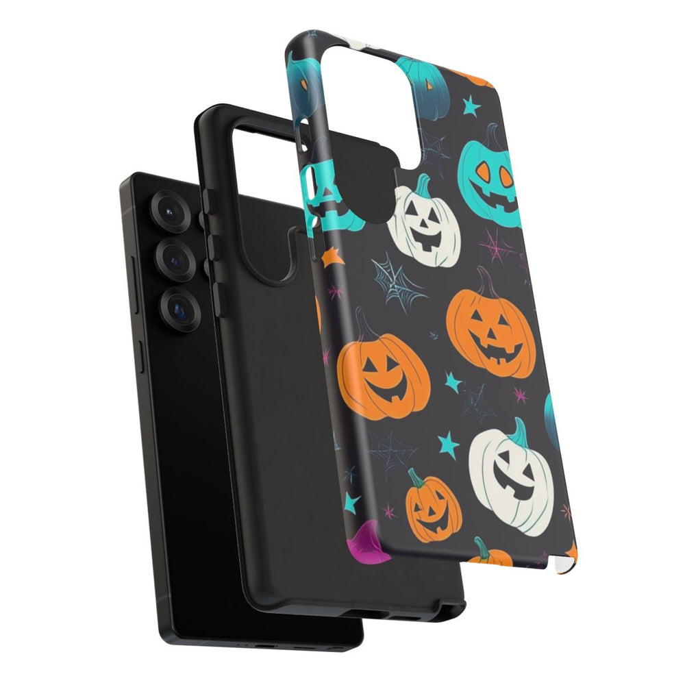 Vrolijk Gekleurde Halloween Pompoenen Patroon