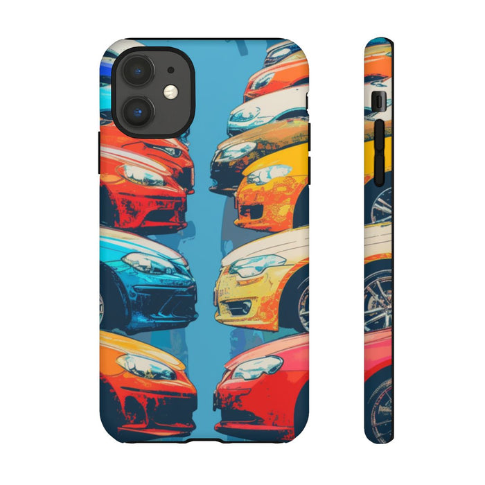 Kleurrijke Moderne Auto's in Lijntekening