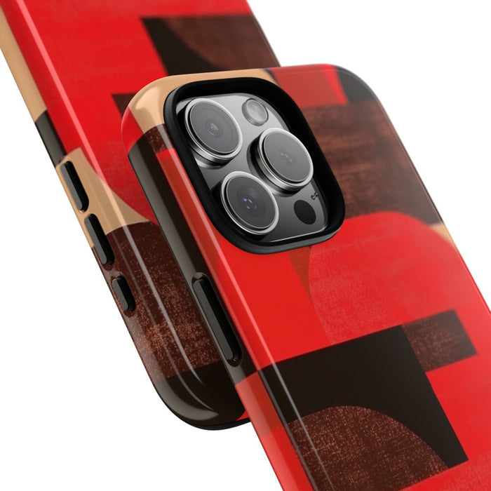 Rood-Bruin Geometrisch Abstract