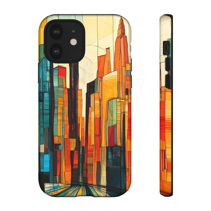 Abstracte Stedelijke Skyline in Kunstzinnige Kleuren