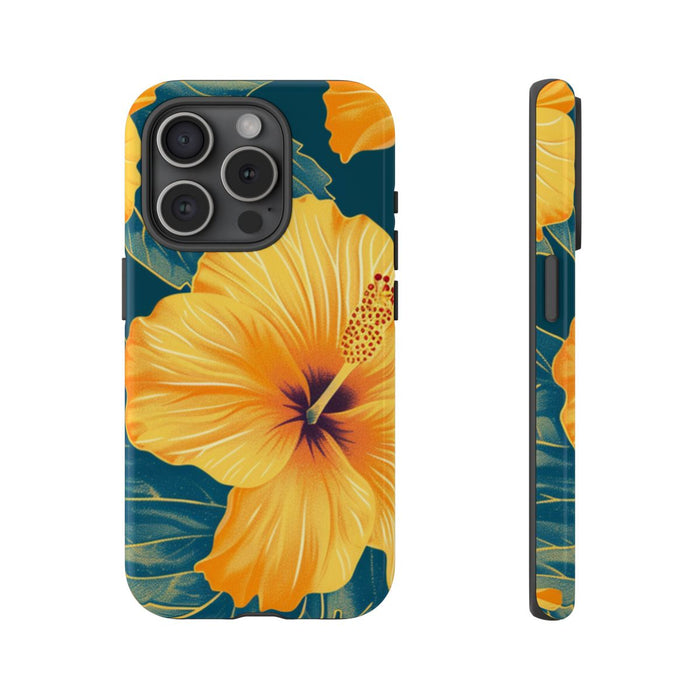 Gele Hibiscus Bloemenpatroon