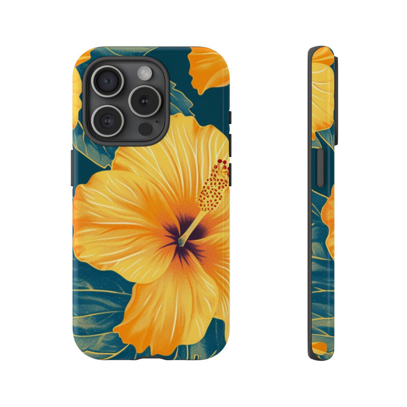 Gele Hibiscus Bloemenpatroon