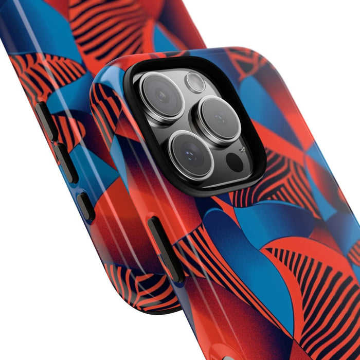 Levendig Rood-Blauw Abstract Patroon
