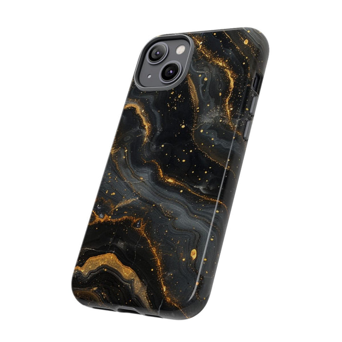 Zwart-Gouden Marmer Abstract Patroon