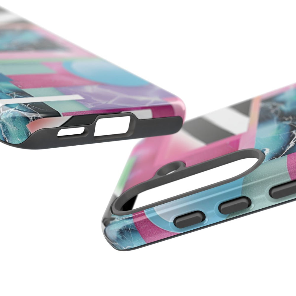 Abstract Geometrisch Patroon in Roze en Blauw