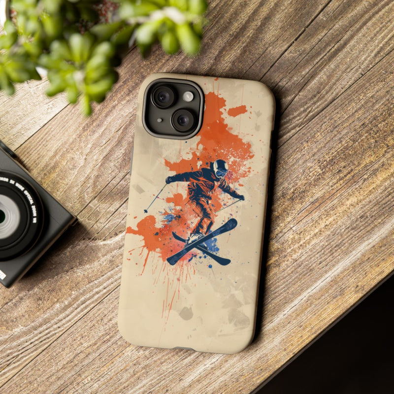 Skiër met Verfspatten