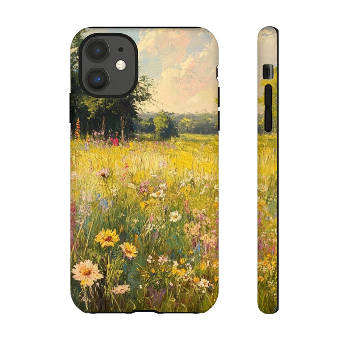 Zonnige Bloemenweide Schildering