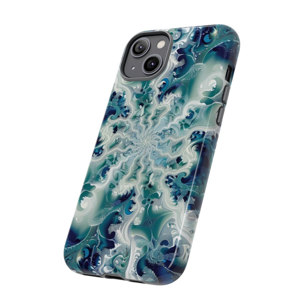 Blauw-Groene Fractalwerveling met Glans