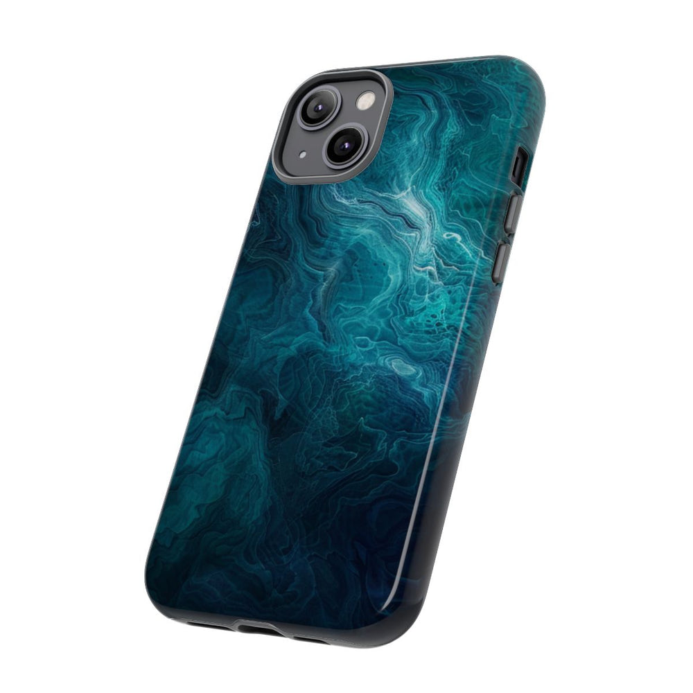 Mystieke Blauwe en Teal Abstracte Krullen