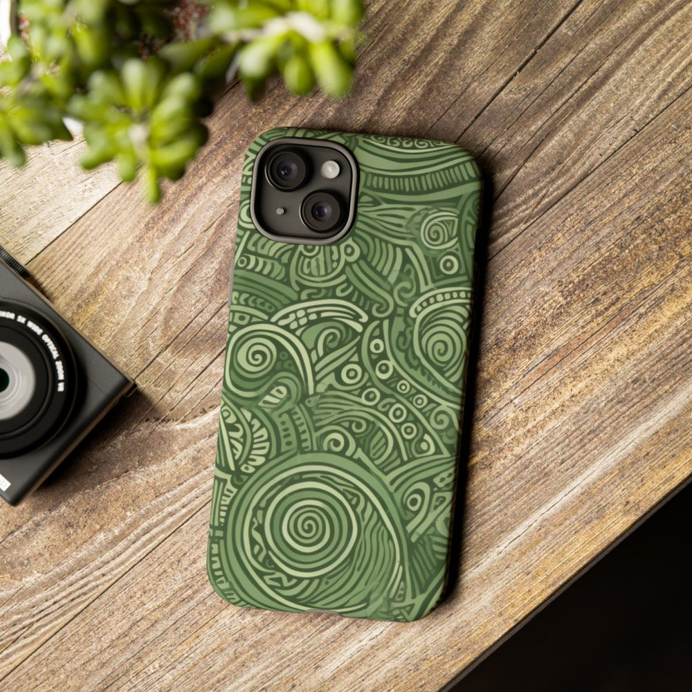 Abstract Groen Tribal Doodle Patroon