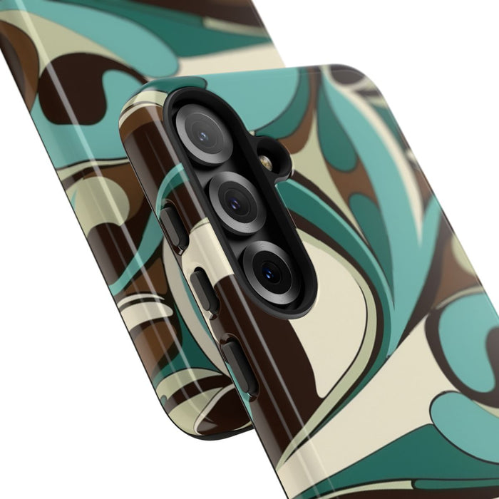 Abstracte Swirl in Teal en Bruin