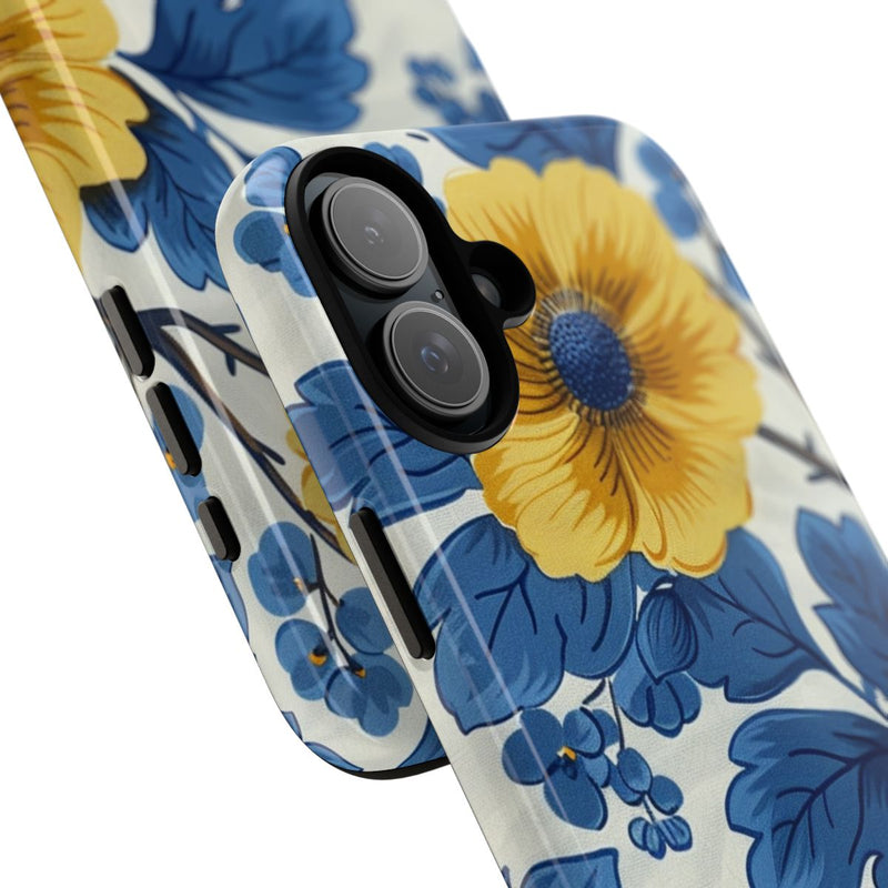 Blauw-Geel Bloemenpatroon