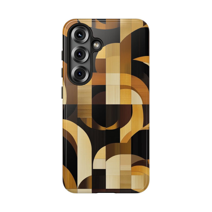Geometrisch Bruin-Goud Art Deco Patroon