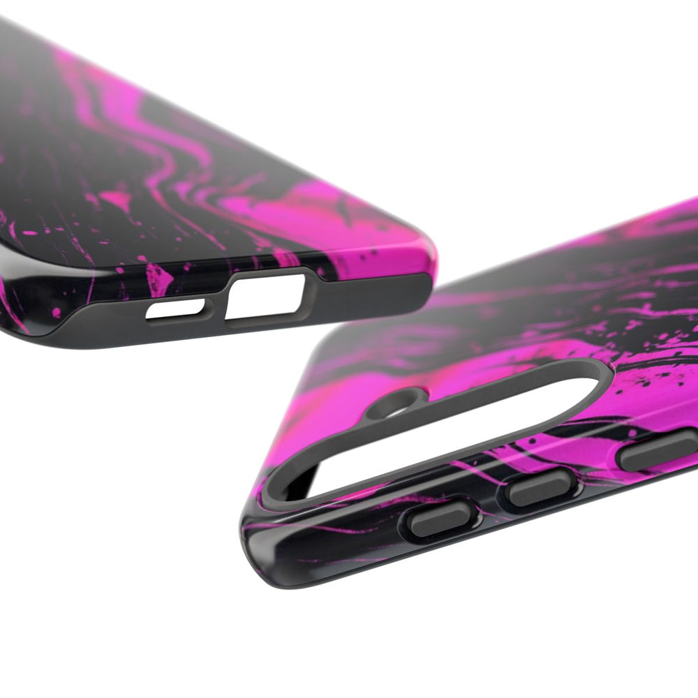 Neonroze en Zwart Abstract Patroon