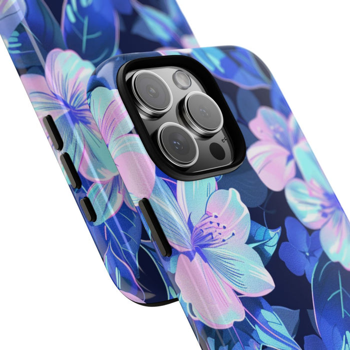 Blauw-Roze Bloemenpatroon