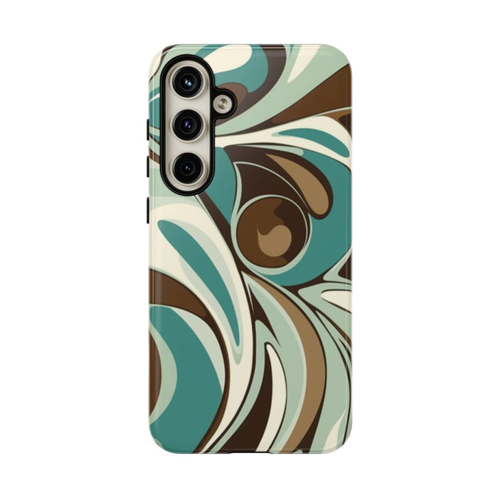 Abstracte Swirl in Teal en Bruin