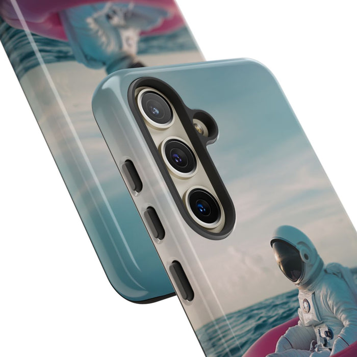 Astronaut op Roze Zwemband