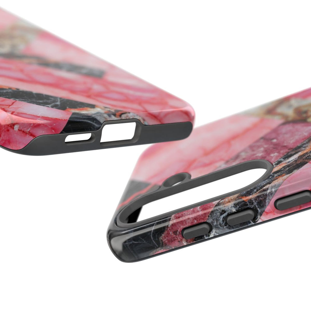 Roze en Zwart Geometrisch Marmerpatroon
