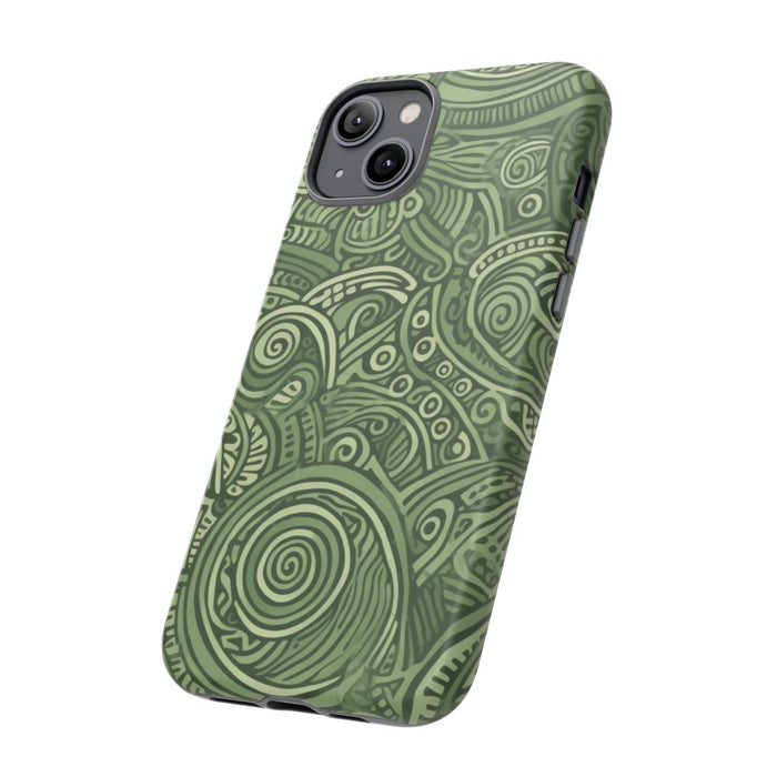Abstract Groen Tribal Doodle Patroon