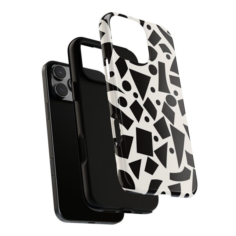 Zwart-Wit Geometrisch Abstract Patroon