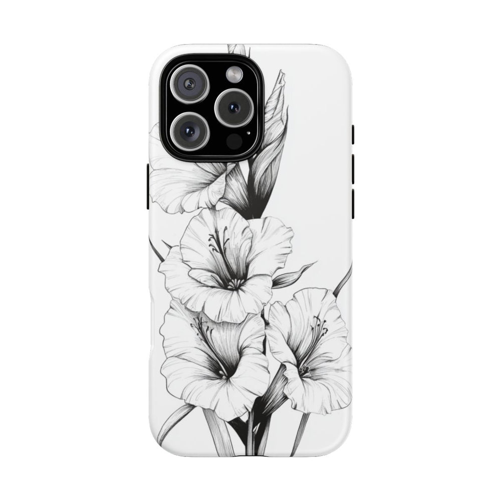 Zwart-Witte Gladiolen Fijnlijntekening