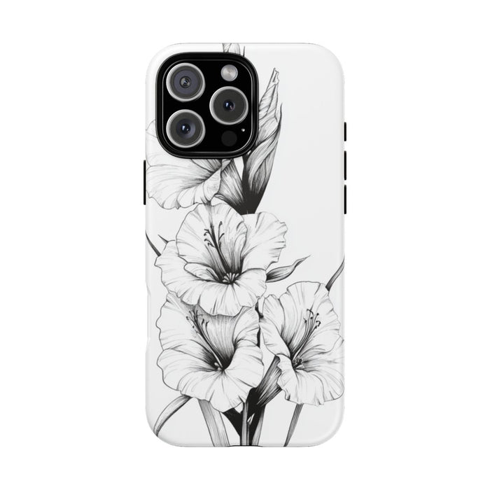 Zwart-Witte Gladiolen Fijnlijntekening
