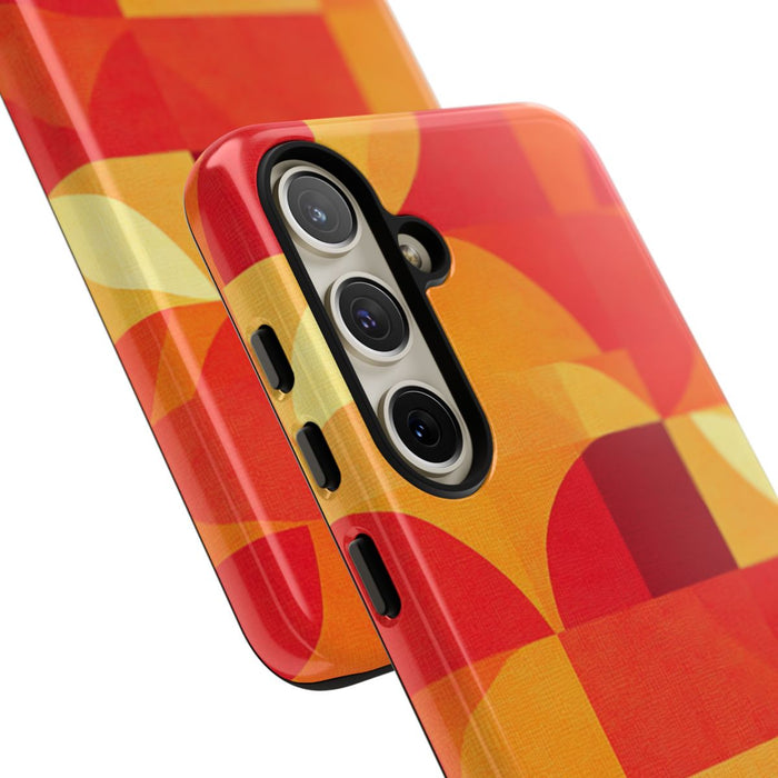 Geometrisch Rood- en Oranje-Patroon