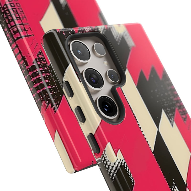 Roze en Zwart Pied-de-Poule Patroon
