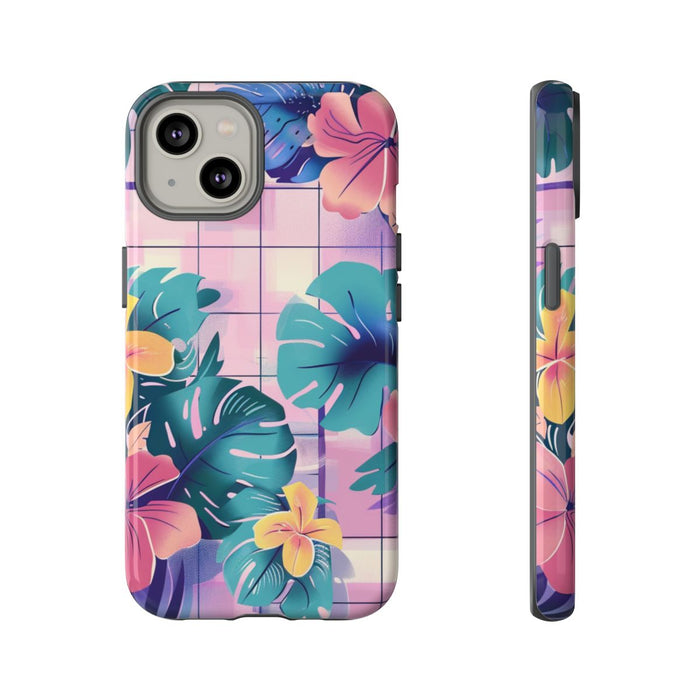 Tropisch Bloemenpatroon met Roze en Gele Bloemen