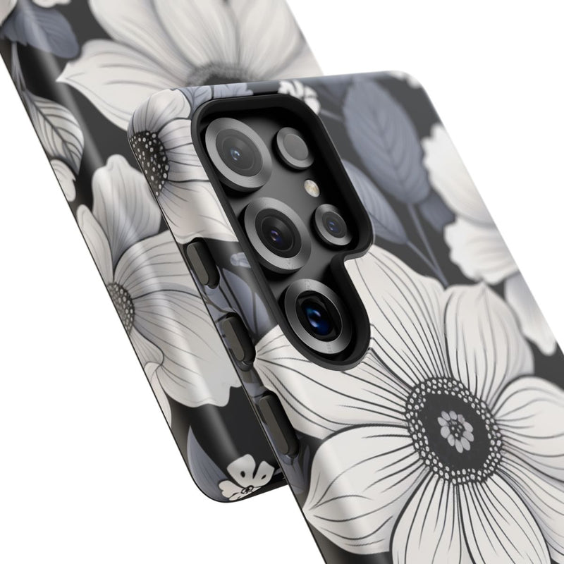 Zwart-Wit Bloemenpatroon