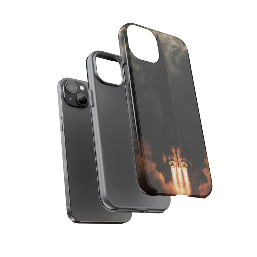 Donkere Raketlancering met Vurige Motoren