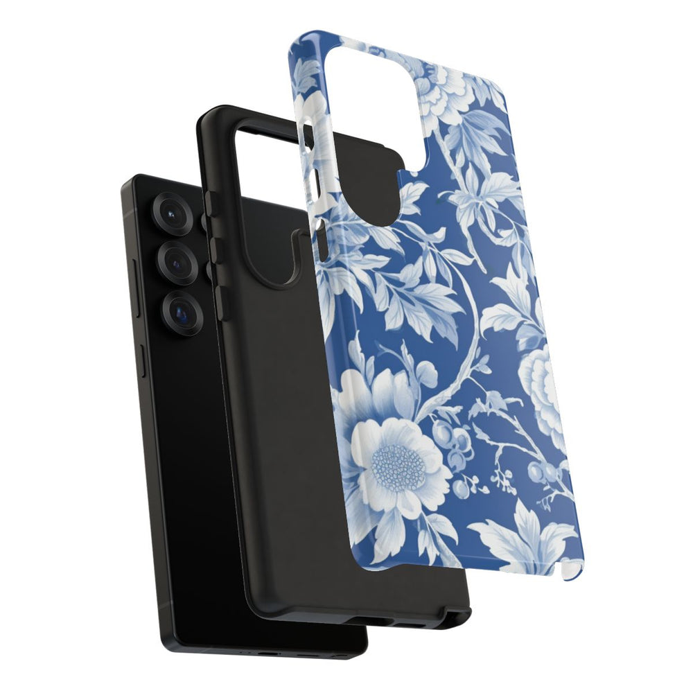 Blauw-Wit Bloemenpatroon