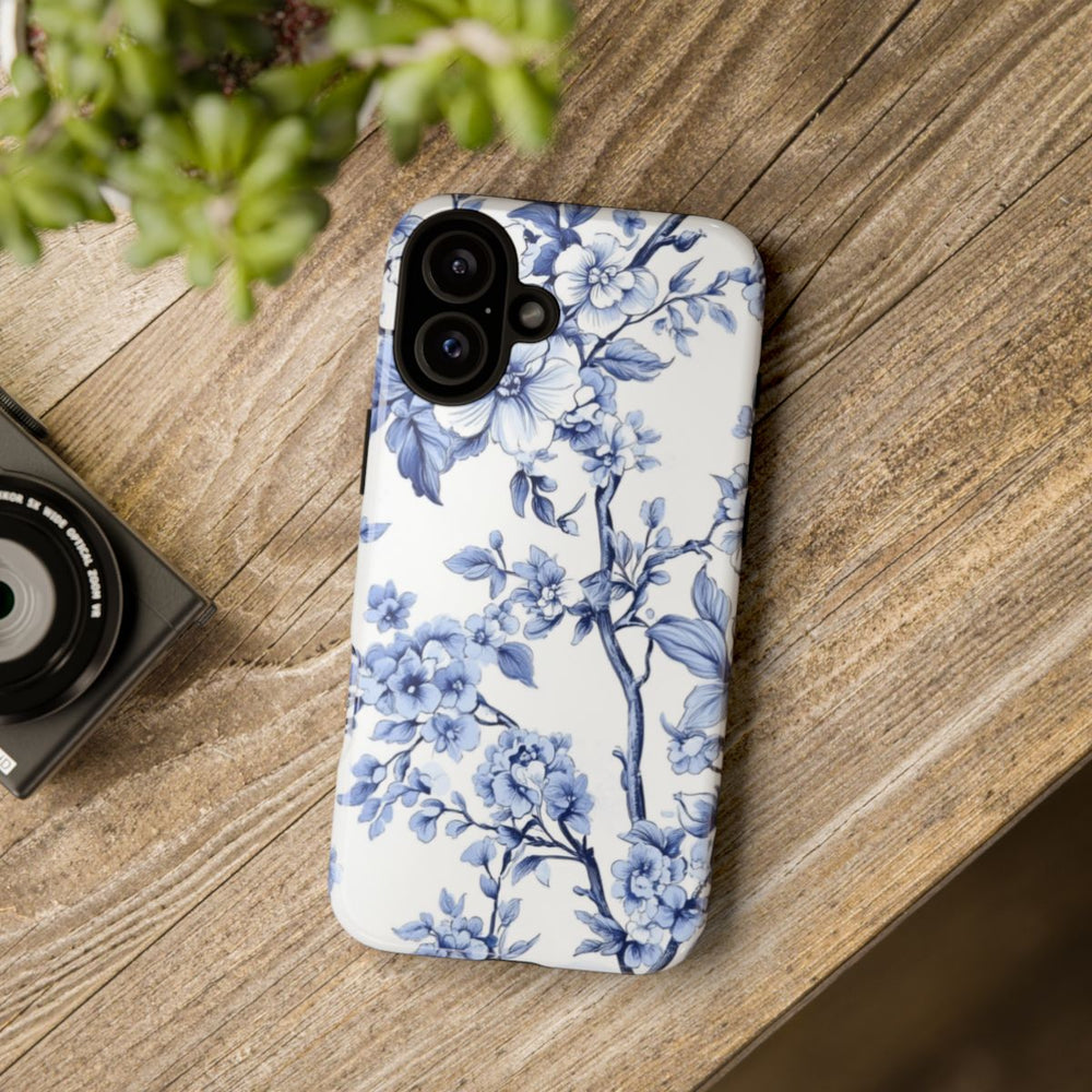 Blauw Vintage Bloemenpatroon
