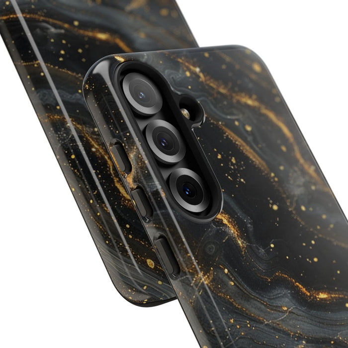 Zwart-Gouden Marmer Abstract Patroon
