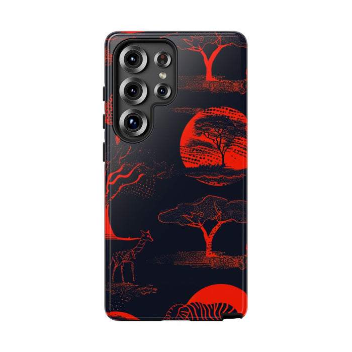 Rood Neon Afrikaans Dierenpatroon