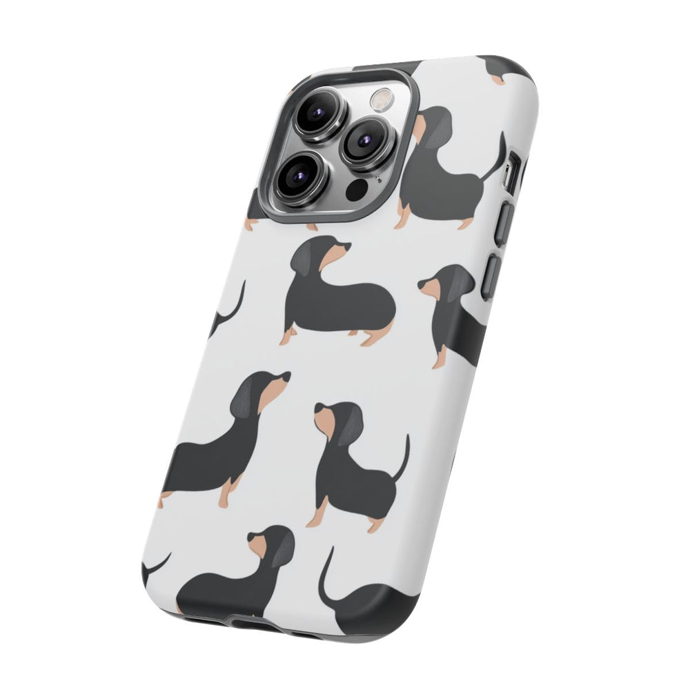 Minimalistisch Patroon met Zwart en Tan Teckels