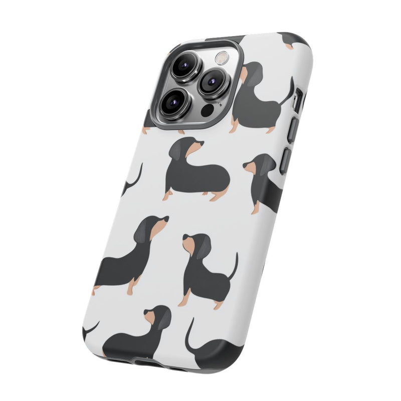 Minimalistisch Patroon met Zwart en Tan Teckels