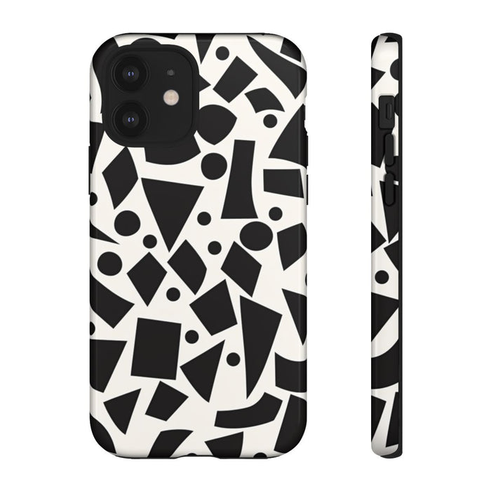 Zwart-Wit Geometrisch Abstract Patroon