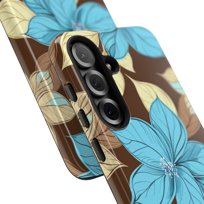 Turquoise en Beige Bloemenpatroon