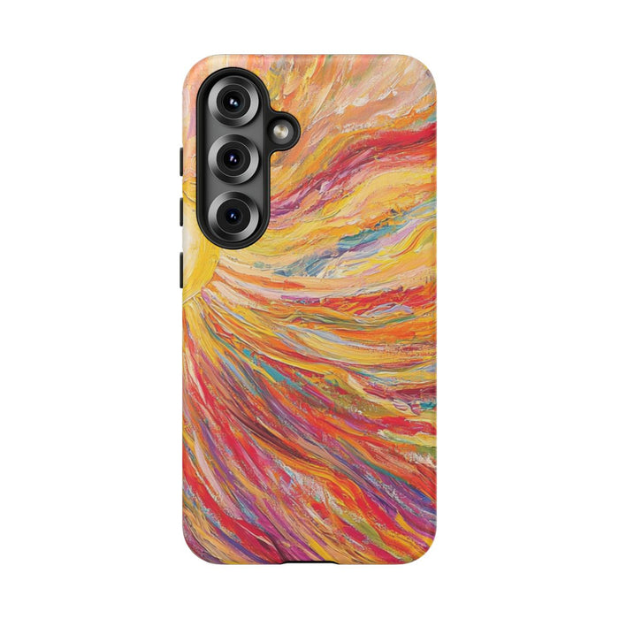 Abstracte Stralende Zonneburst met Penseelstreken