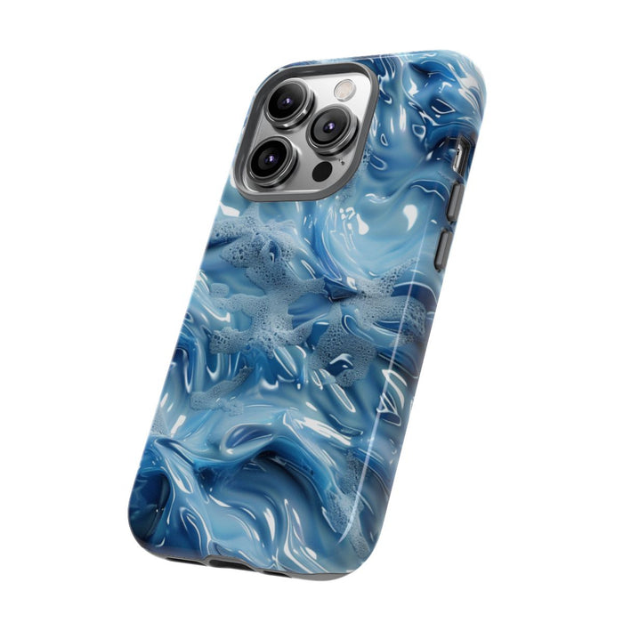 Blauw Abstract Golvend Patroon
