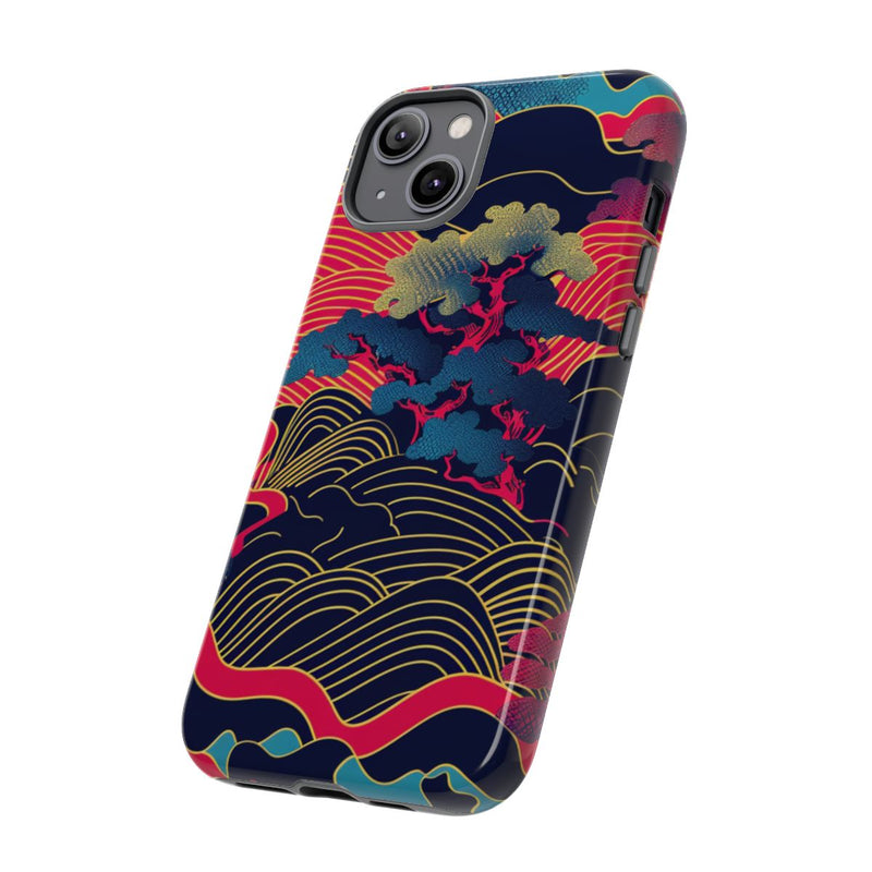 Neon Japanse Landschapspatroon