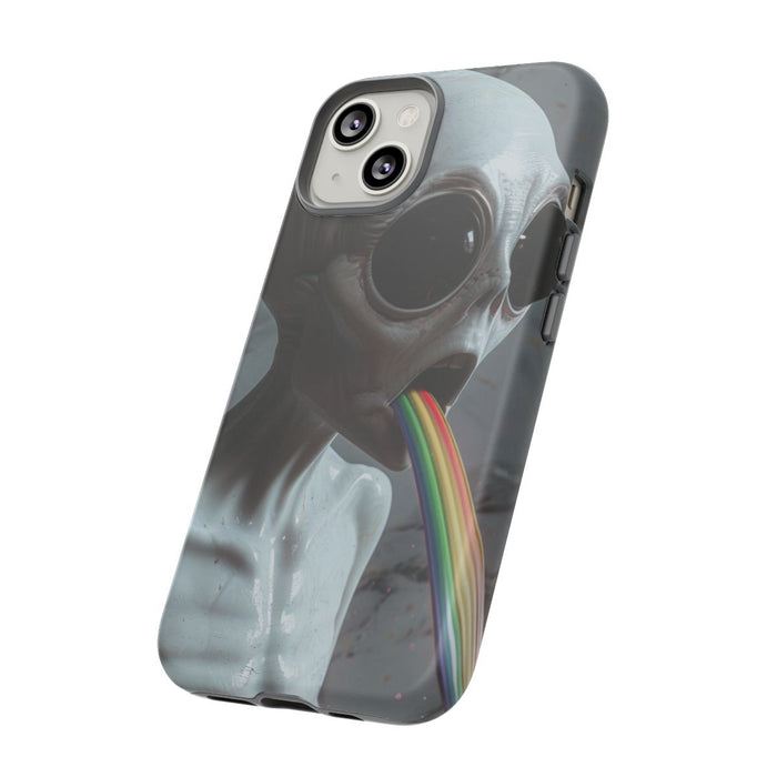 Grijze Alien met Regenboogstraal