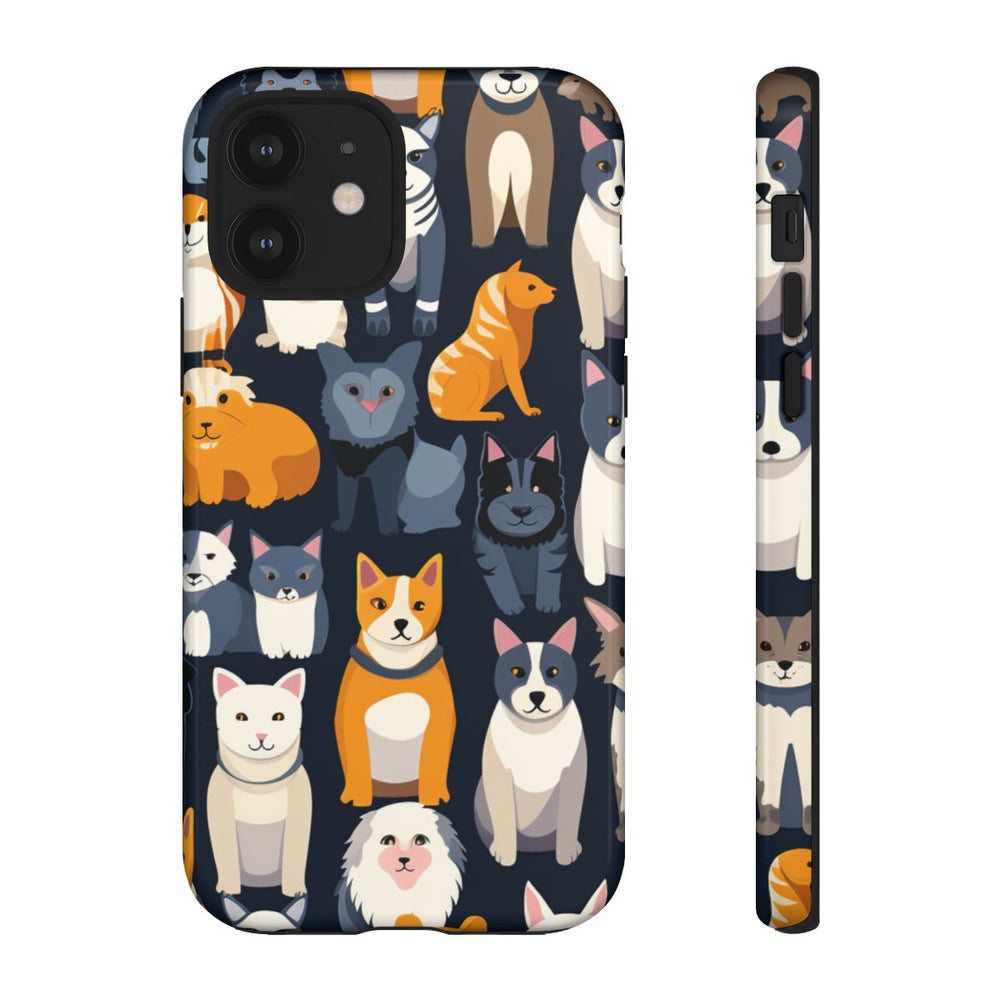 Kleurrijk Katten- en Hondenpatroon in Aantrekkelijke Kleuren