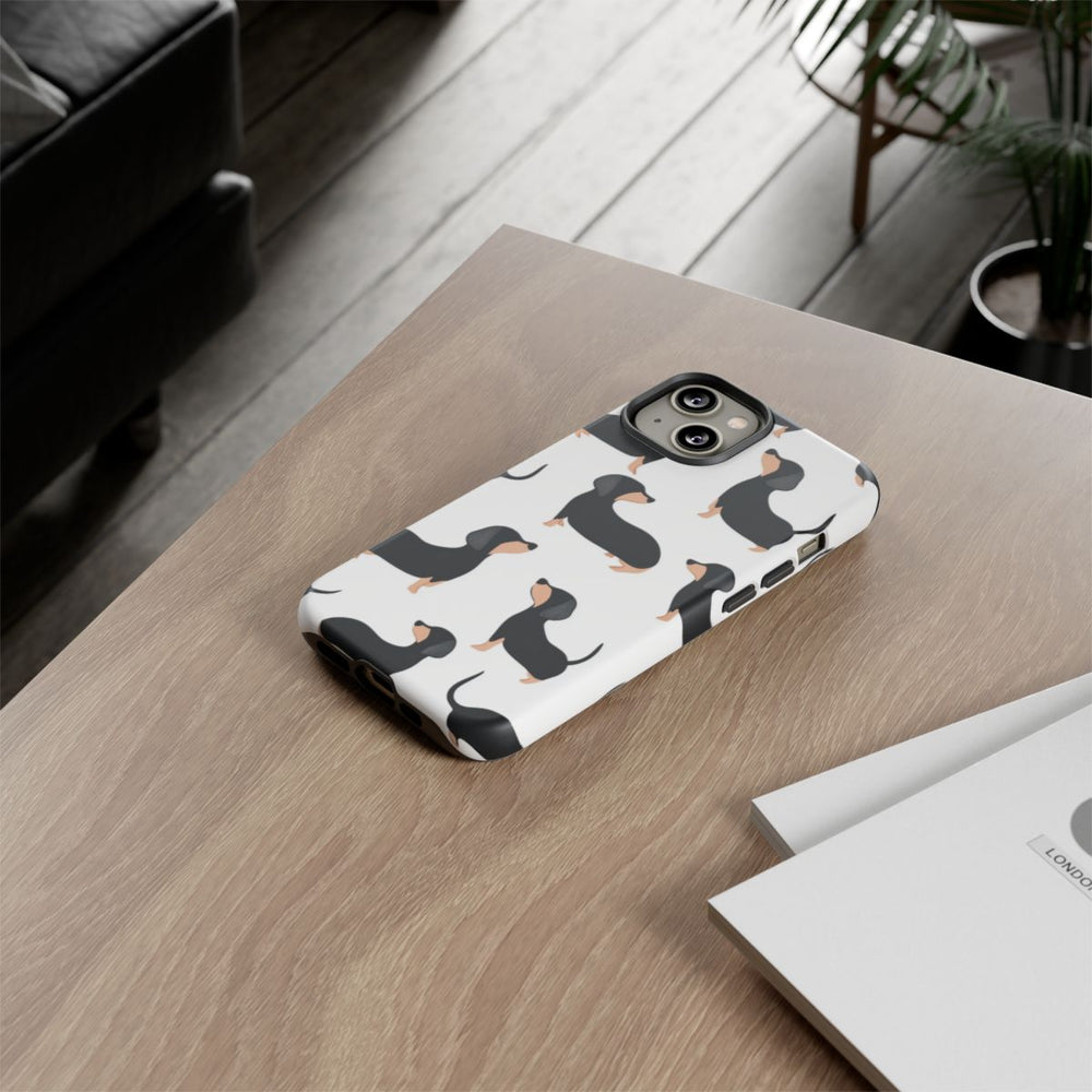 Minimalistisch Zwart en Bruin Teckelpatroon