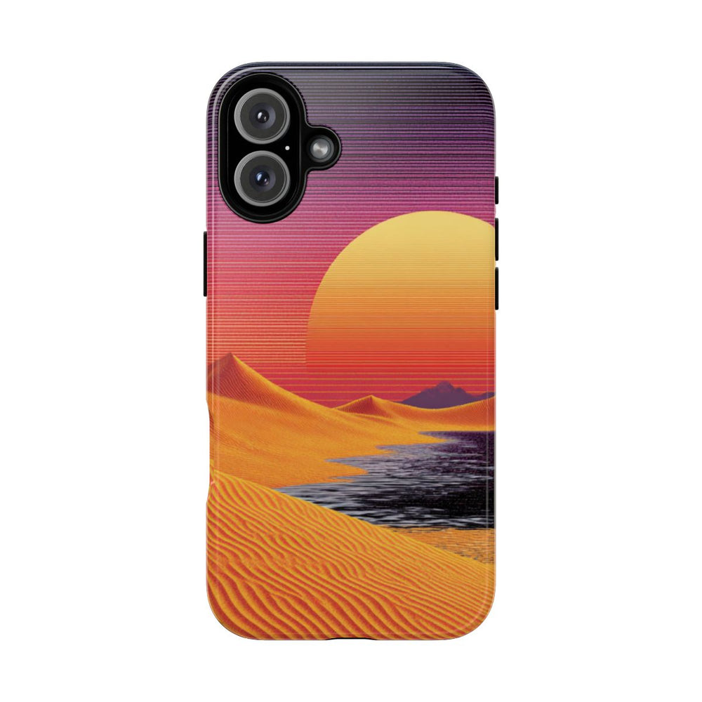 Zonsondergang boven Oranje Zandduinen met Retro Zon