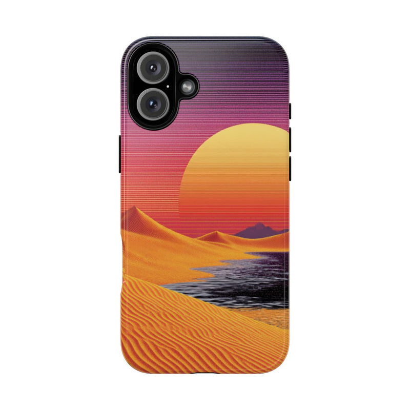 Zonsondergang boven Oranje Zandduinen met Retro Zon