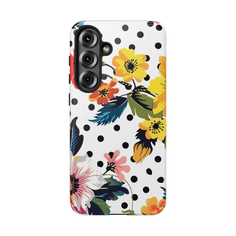 Kleurrijk Bloemenpatroon met Polkadots