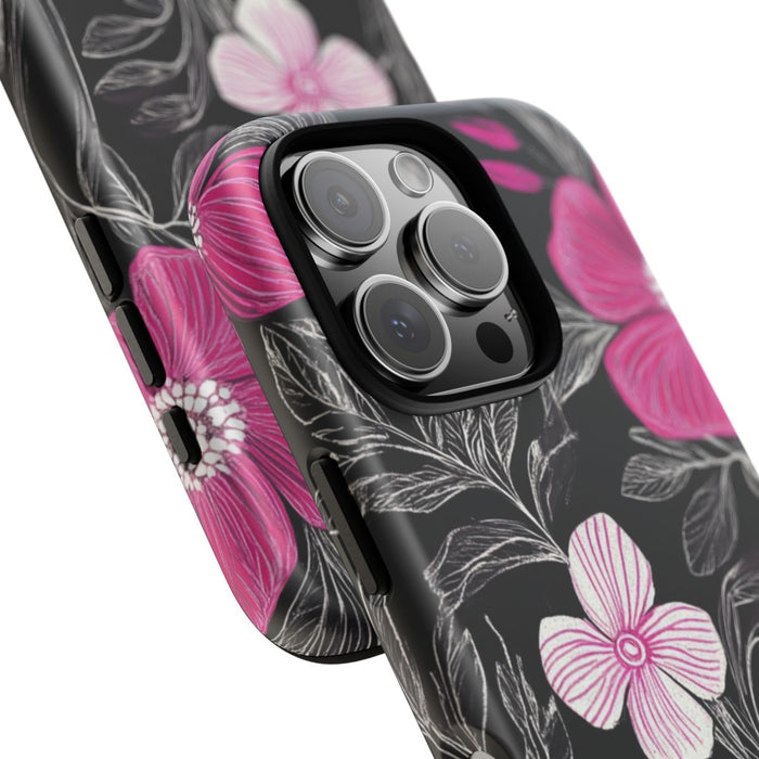 Roze en Witte Bloemenprint
